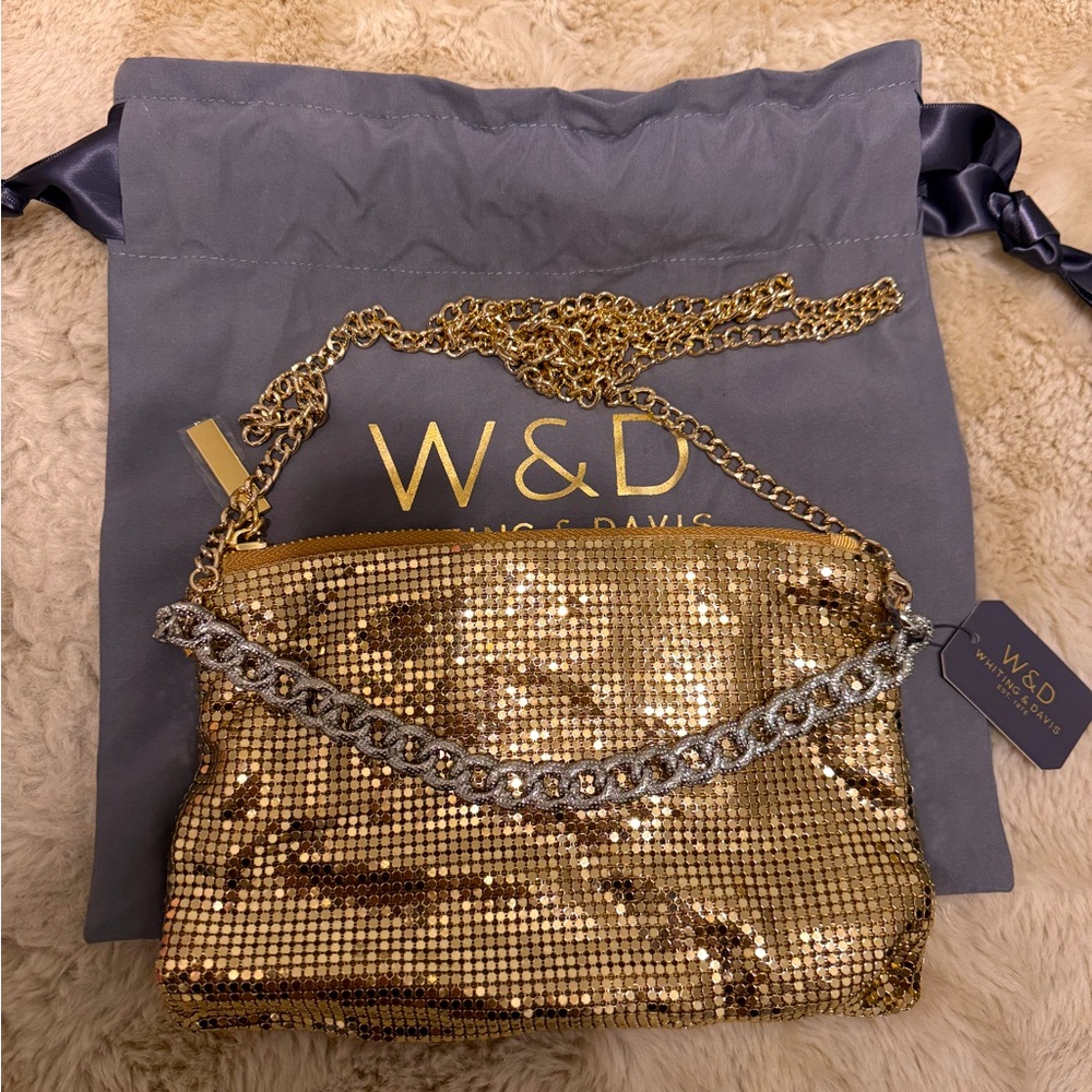 Whiting and Davis gold chain purse
